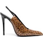 Escarpins à brides de créateur Saint Laurent Paris marron à effet léopard à talons aiguilles Pointure 41 pour femme 