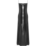 Robes de soirée longues de créateur Saint Laurent Paris noires lamées métalliques maxi pour femme 