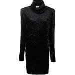 Robes de soirée longues de créateur Saint Laurent Paris noires en velours à manches longues à col roulé Taille XS pour femme 