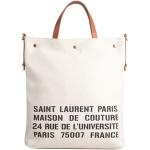 Sacs à main imprimés de créateur Saint Laurent Paris beiges en textile pour femme 