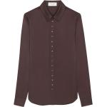 Chemises de créateur Saint Laurent Paris marron en soie à manches longues Taille XS classiques pour femme 