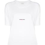 T-shirts à imprimés de créateur Saint Laurent Paris blancs en jersey à manches courtes à col rond pour femme 