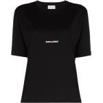 T-shirts à imprimés de créateur Saint Laurent Paris noirs en jersey à manches courtes pour femme 