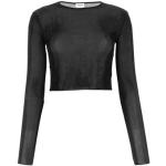 T-shirts de créateur Saint Laurent Paris noirs en viscose à manches longues à manches longues Taille L pour femme 