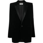 Vestes de costume de créateur Saint Laurent Paris noires en velours à manches longues Taille XS pour femme 