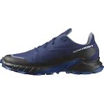 Chaussures de running Salomon Alphacross bleues en gore tex imperméables Pointure 46 look fashion pour homme en promo 