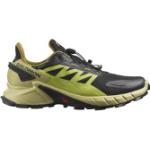 Chaussures de running Salomon Supercross vert lime en gore tex imperméables look fashion pour homme en promo 
