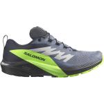 Salomon - Chaussures de trail/running en GORE-TEX - Sense Ride 5 Gtx Flint Stone/Black/Green Gecko pour Homme - Taille 9,5 UK - Gris