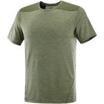 T-shirts techniques Salomon Outline vert olive en polyester Taille M pour homme 