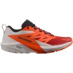 Chaussures de running Salomon Sense Ride orange en fil filet légères pour homme en promo 