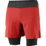 Shorts de running Salomon Trail rouges en fil filet Taille L look fashion pour homme 