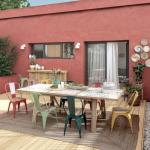 Salons de jardin marron en acacia éco-responsable extensibles 6 places 