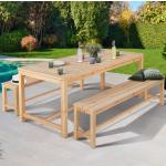 Table de jardin en bois avec banc 8 places