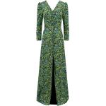 Robes en soie Saloni vertes à fleurs maxi à manches longues Taille XXS look fashion pour femme 