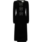 Robes en velours Saloni noires en velours midi à manches longues Taille M pour femme 