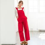 Salopettes rouges en coton Taille 3 XL classiques pour femme en promo 