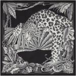 Écharpes en soie de créateur Ferragamo noires à effet léopard Tailles uniques 