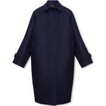 Manteaux en laine de créateur Ferragamo bleu marine à manches longues look casual 