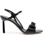 Sandales à talons de créateur Ferragamo noires à bouts ouverts pour femme en promo 