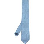 Cravates en soie de créateur Ferragamo bleues à motif papillons Tailles uniques pour homme 