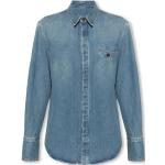 Chemises de créateur Ferragamo bleues en denim à manches longues à manches longues Taille XL 