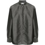 Chemises de créateur Ferragamo gris anthracite à logo à manches longues à manches longues Taille L look casual 