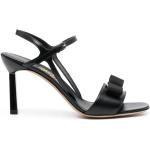 Sandales à talons de créateur Ferragamo noires à bouts ouverts Pointure 39,5 avec un talon de plus de 9cm pour femme 