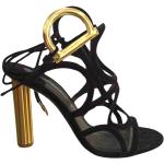 Sandales à talons de créateur Ferragamo noires Pointure 39,5 pour femme 