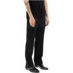 Pantalons droits de créateur Ferragamo noirs en satin Taille L 