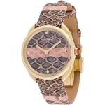 Montres-bracelet de créateur Ferragamo roses à motif serpents automatiques rondes en peau de serpent pour femme 