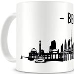 Tasses à café blanches en céramique à motif Berlin 
