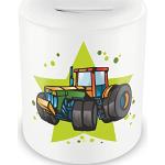 Samunshi® Tirelire pour enfant avec motif coloré - garçon et fille Tirelire Traktor