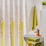 Rideaux de douche jaunes en polyester 180x180 