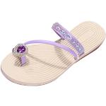 Sandales plates violettes en cuir à strass Pointure 39 look fashion pour femme 