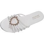 Sandales plates blanches légères Pointure 42 style bohème pour femme 