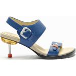 Sandales à talons bleues en cuir Pointure 36 avec un talon entre 7 et 9cm pour femme 