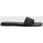 Sandales de créateur Calvin Klein noires en cuir en cuir à bouts carrés Pointure 36 pour femme 