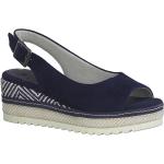 Sandales à talons Jana bleues en textile à bouts ouverts Pointure 41 avec un talon entre 5 et 7cm look casual pour femme 