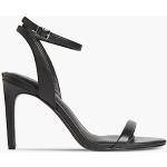 Sandales à talons de soirée de créateur Calvin Klein noires à logo en cuir éco-responsable Pointure 40 pour femme 