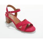 Sandales à talons roses en polyester éco-responsable Pointure 39 avec un talon entre 5 et 7cm pour femme en promo 