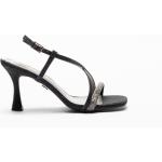 Sandales à talons noires en fibre synthétique Pointure 39 avec un talon entre 7 et 9cm pour femme 