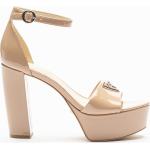 Sandales à talons Guess beiges nude à logo en cuir synthétique Pointure 35 avec un talon de plus de 9cm pour femme 