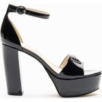 Sandales à talons Guess noires à logo en cuir synthétique Pointure 35 avec un talon de plus de 9cm pour femme 