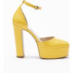 Sandales à talons jaunes en cuir verni Pointure 35 pour femme 