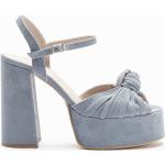 Sandales à talons bleues en cuir Pointure 38 avec un talon de plus de 9cm pour femme 