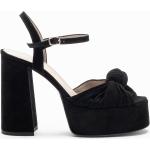 Sandales à talons noires en daim Pointure 39 avec un talon de plus de 9cm pour femme 