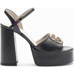Sandales à talons noires Pointure 35 avec un talon de plus de 9cm look fashion pour femme 