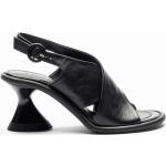 Sandales à talons Strategia noires en cuir Pointure 38 avec un talon entre 7 et 9cm pour femme 