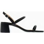 Sandales à talons Vanessa Wu noires en fibre synthétique à bouts carrés à boucles pour femme 