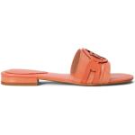 Sandales à talons de créateur Ralph Lauren orange corail en cuir Pointure 39 pour femme 